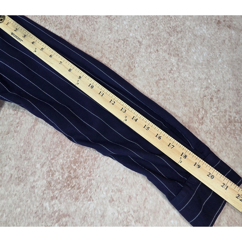 Polo Ralph Lauren Navy Blue Pinstripe Virgin Wool Blend Button Down Shirt Size 6 - Picture 13 of 16
